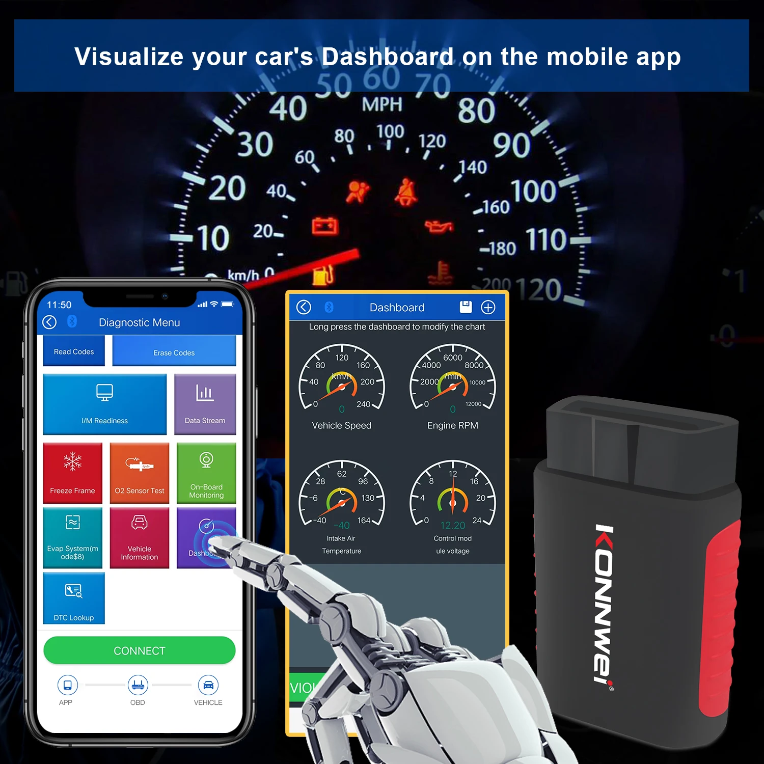 KONNWEI KDIAG Factory Universal OBD2 Scanner Diagnostic Tools Full System Scanner with ABS air Bag for vw for benz for bmw  Cars