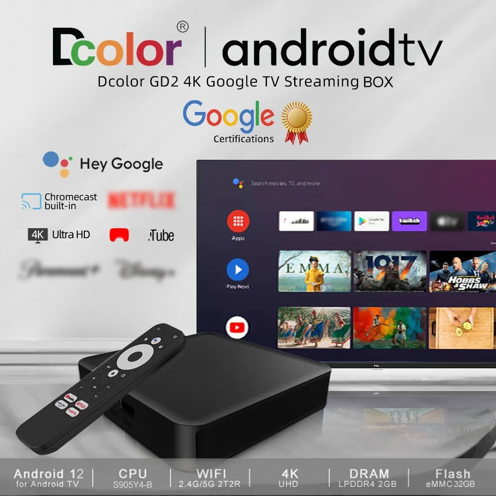 Powerful Function Tv Box GD2 Amlogic S905Y4 2G 32G Android 12 4K WiFi ...