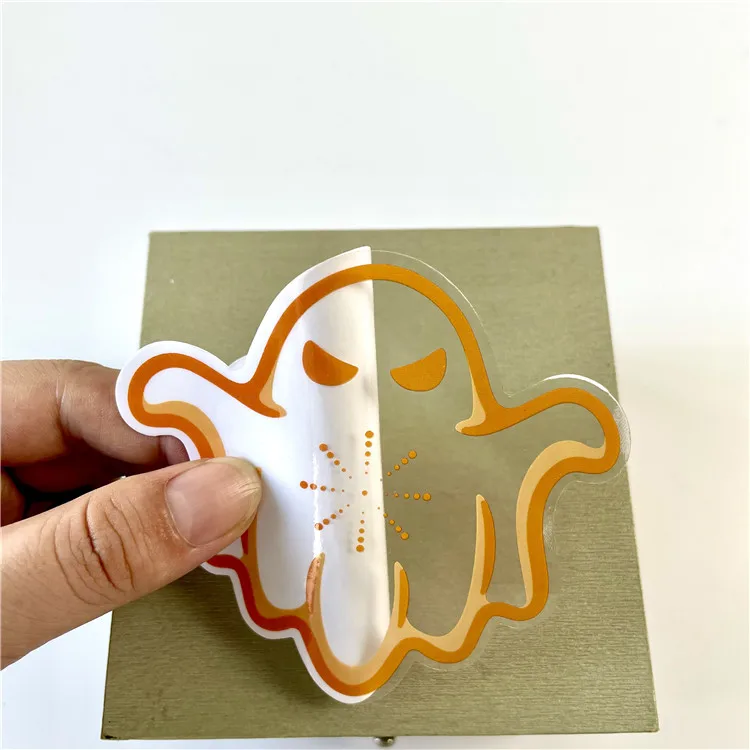 Printing Die Cut Logo Self adhesive Glossy Custom Clear Vinyl Sticker Paper  Transparent Sticker