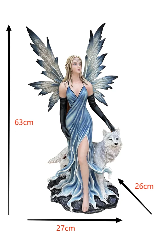 Oem Poly Resin Figurine Fairy With Wolf Fairy With Dragon Resin Fairy