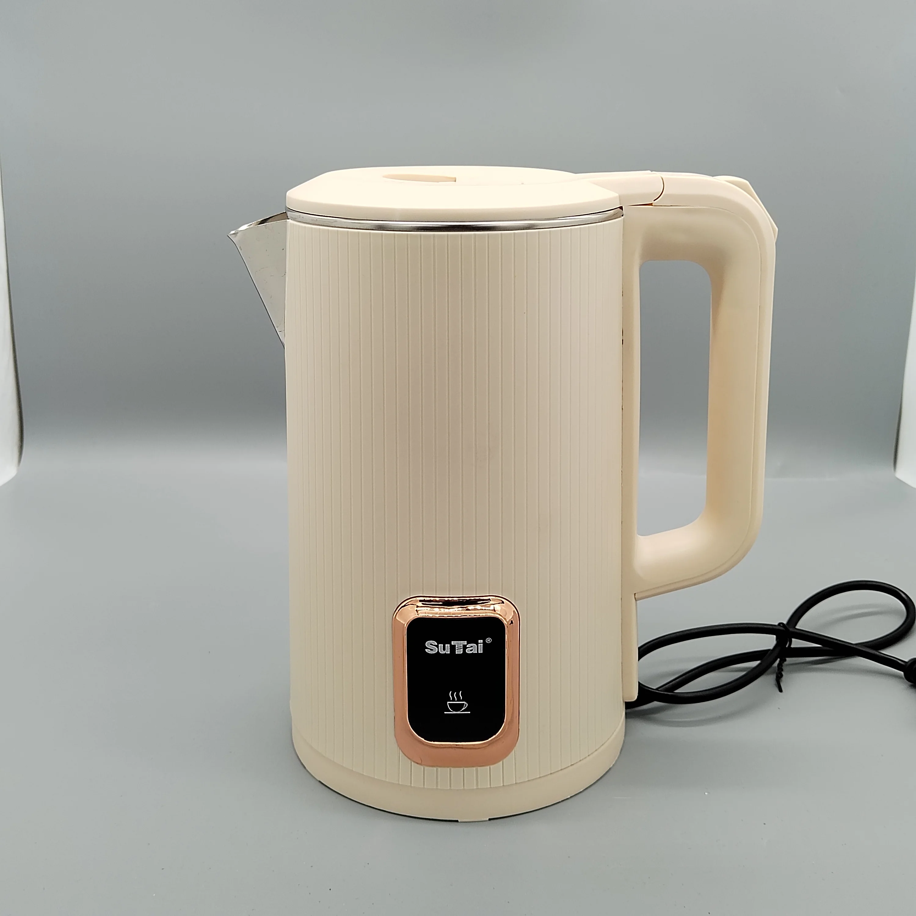 Fashionable New Design Electric Kettle 1.8 Liter Beige Cream Color