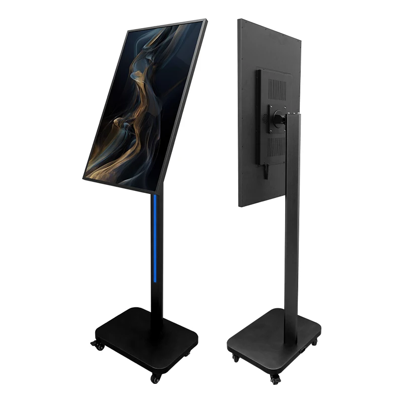 Lcd  Display Touch Screen Indoor Android Advertising Digital Signage Portable Mobile Floor Standing Smart Screen