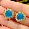 Navy blue ear studs