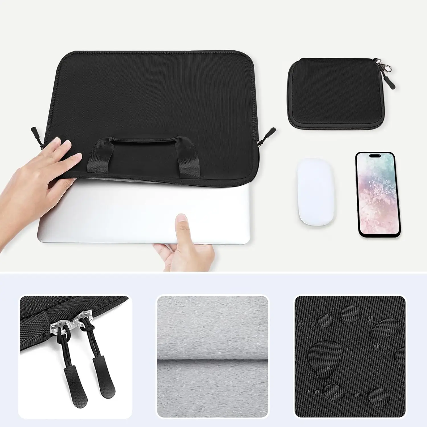 product laptop case sleeve bag for surface laptop neoprene carrying computer bag with handle  detachable small case-30