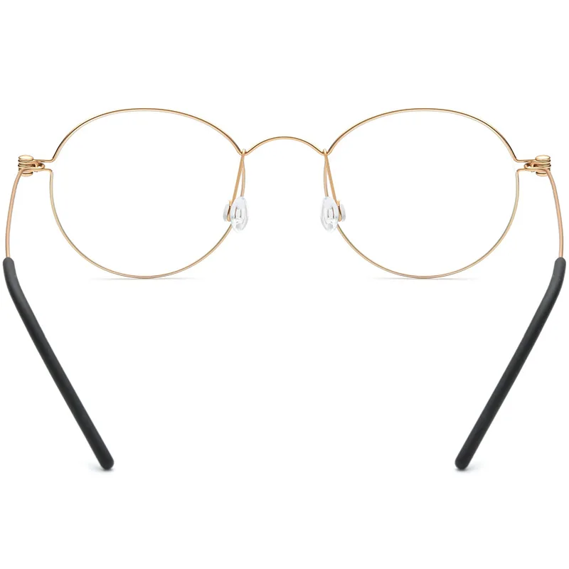 Manual Screwless B Titanium Glasses Frame IP Plating Korea Hot Sale Round Pure Titanium Myopia Glasses