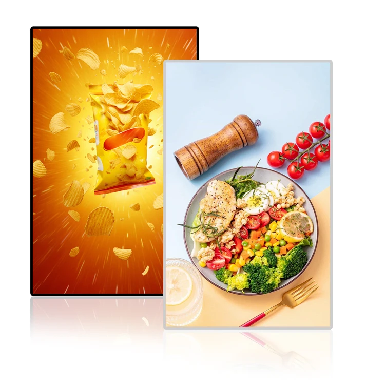 75*120CM Ultra-thin LED Light Box Restaurant Menu Board Temper Glass Led Tempered Film Aluminum Alloy Frame