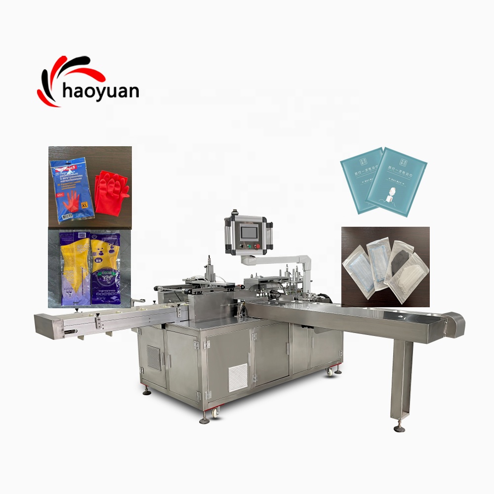 Haoyuan Automatische Haushaltshandschuhe Packmaschine für Thailand Vierseitenverschlussbeutel Packmaschine