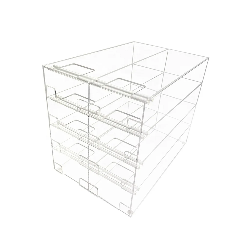 Lottery Store 4 Layers Custom Logo Countertop Plastic Lottery Ticket Display Box Dispenser Clear Acrylic Lottery Box