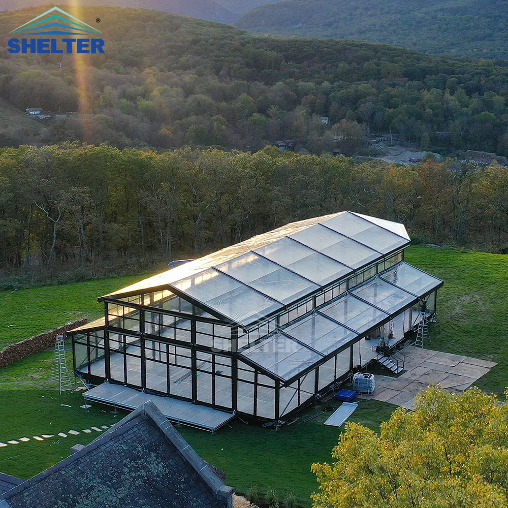 Clear Frame Wed Tent Venue Structure Marquee Party Glass Wall Atrium Event Wedding Tents for Commercial Glass Marquee for Sale