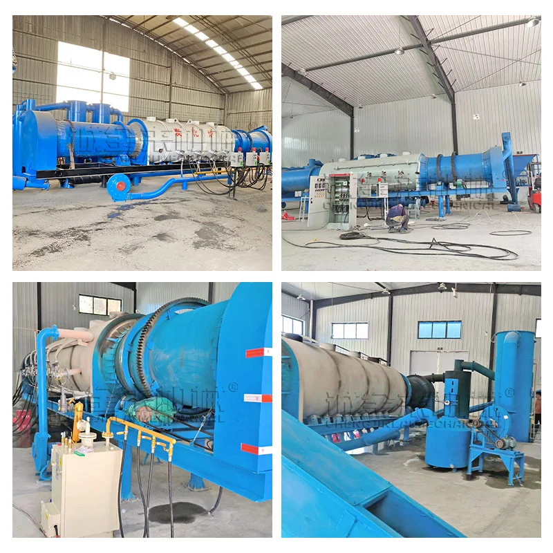 Continous Biomass Charcoal Making Machine Biochar Sawdust Carbonization Kiln Rice Huck Charcoal Production Line