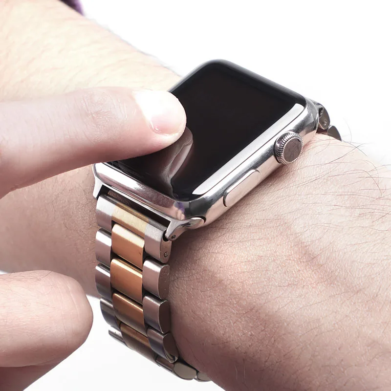 3 Link Bead Metalen Horloge Band Voor Apple Horloge 38mm 40mm 42mm  44mm,Voor Iwatch 6 5 4 3 2 3 Link Roestvrij Stalen Horloge Band - Buy 3  Link Bead Metalen Horloge