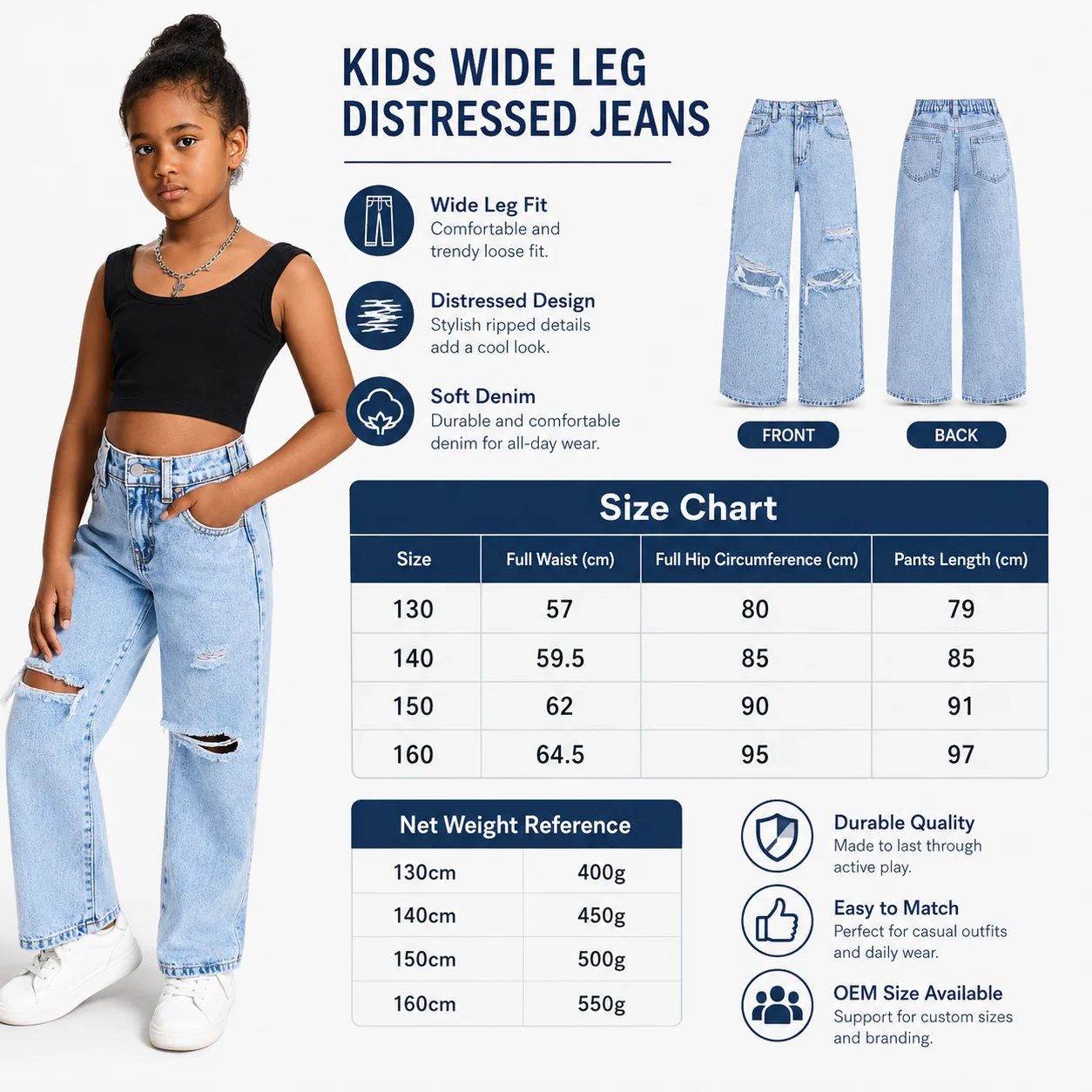 High Quality Vintage Embroidered Logo Flared Denim Pants for Women Girl's Jeans Women's Jeans