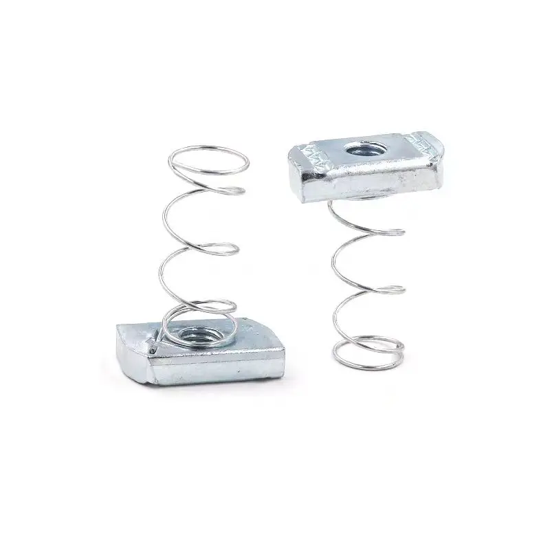 Zinc Plated Spring Nut C Section Steel Fittings M6M8M10M12 Rectangular Square Iron Belt for Nuts