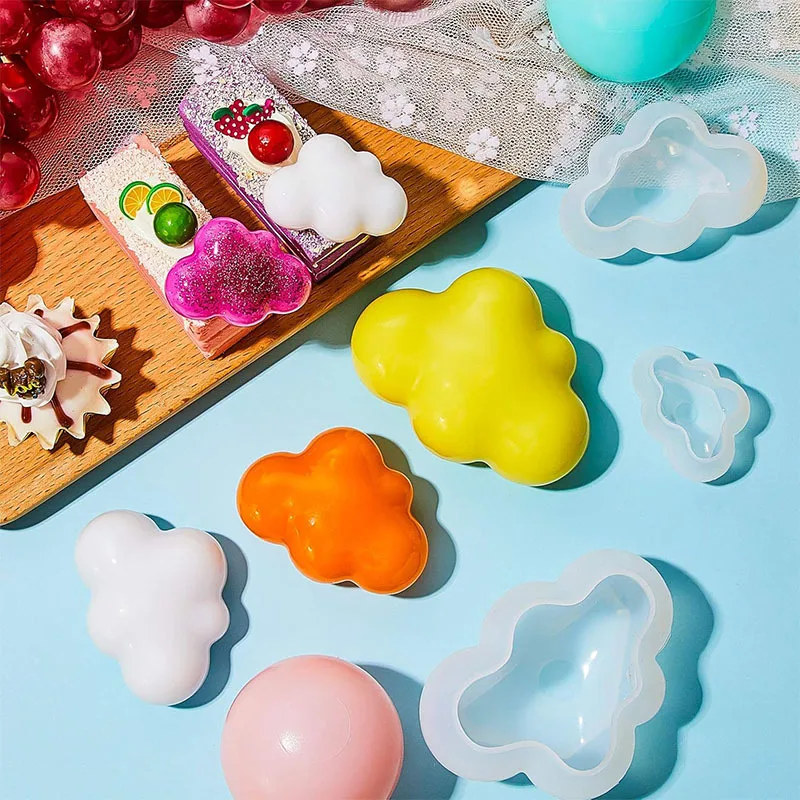 3D Cloud Silicone Mold Sugar Cake Baking Decoration DIY Soap Aromatherapy Gypsum Ornament Reusable Non-Toxic Non-Stick factory