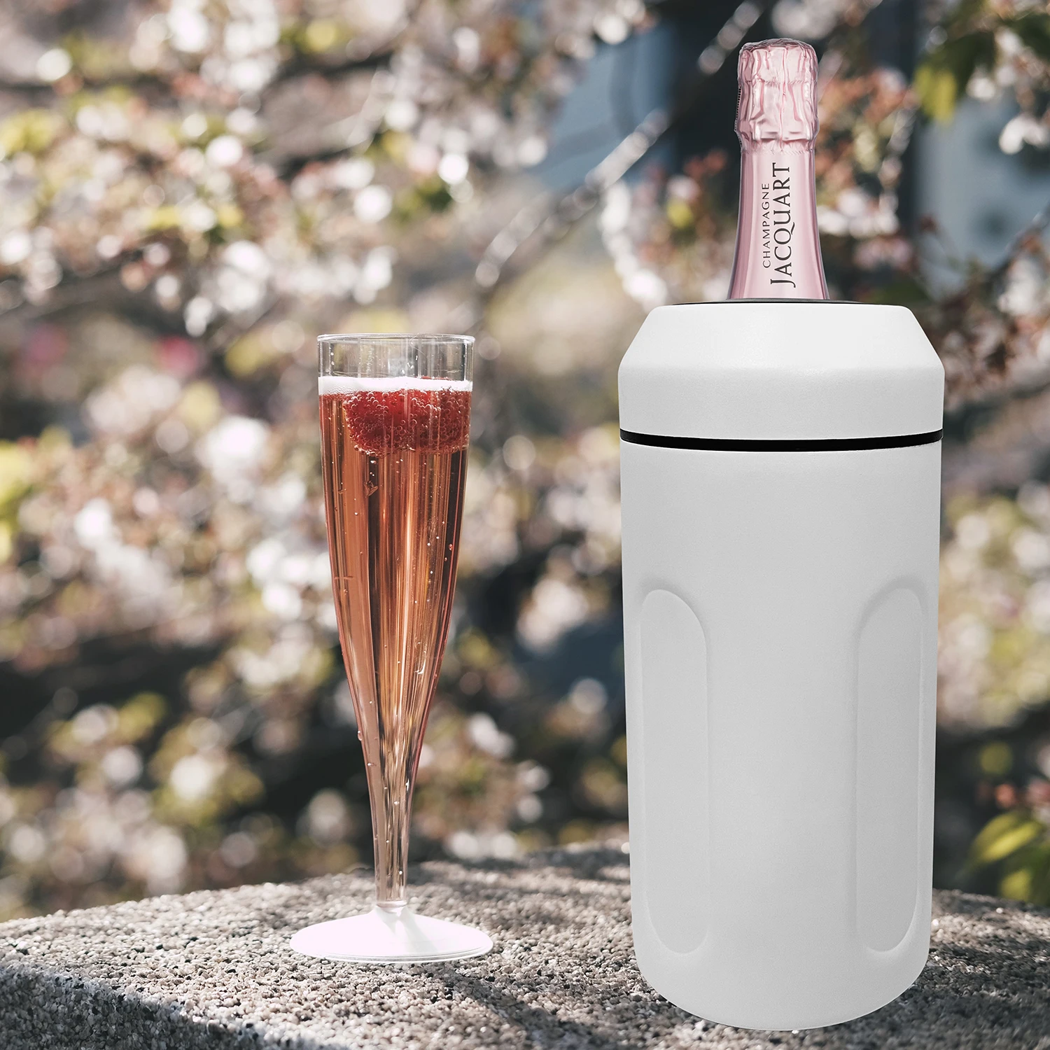 2023 Personal Branded Black Wine Champagne Bottle Chiller Thermo Gold