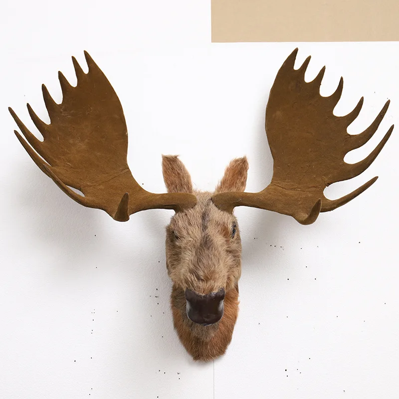 Simulation Reindeer Head Model 1 to 1 Real Size Moose Head Wall Decorations for Home