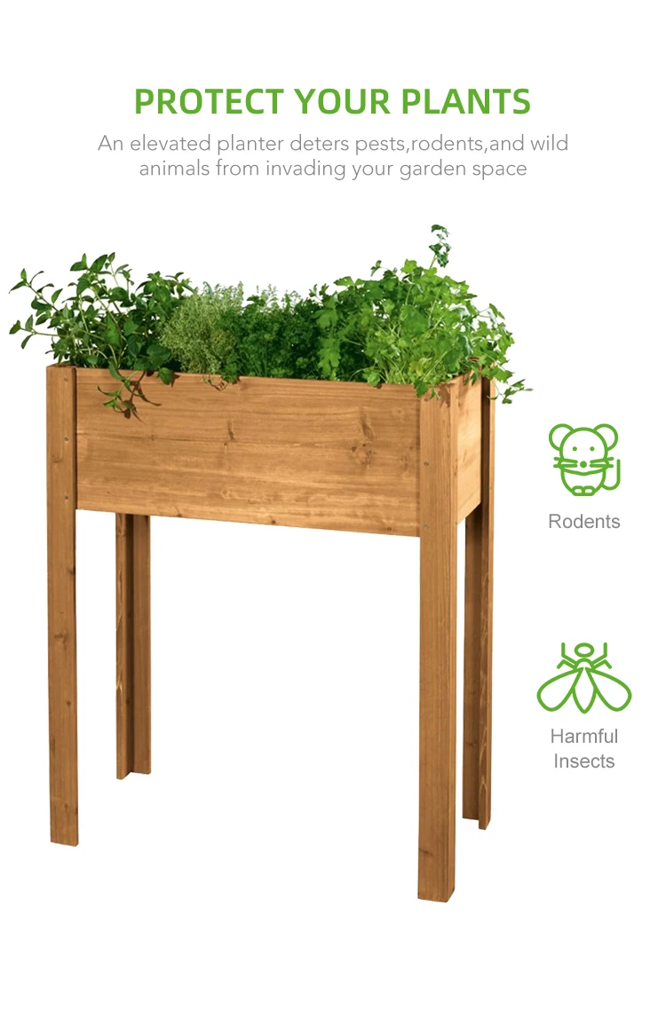 Planter Boxes Large Outdoor Wooden Elevated Planter Box With Legs Buy