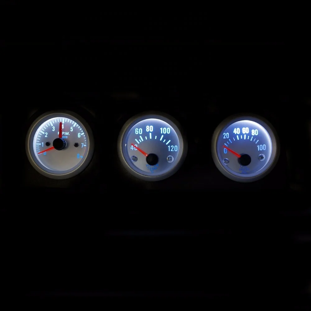 Auto Meter RPMメーター・オイルプレッシャー・水温計セット 2インチ52MMトリプルゲージキット タコメーター RPM 水温計 オイル