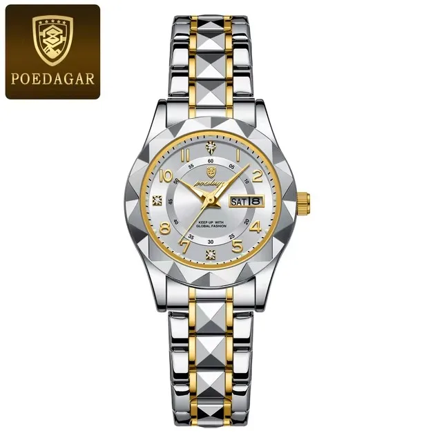 POEDAGAR Luxury Women's Watches Waterproof Luminous Date Week Ladies Watch for Female Qu aperçu 11
