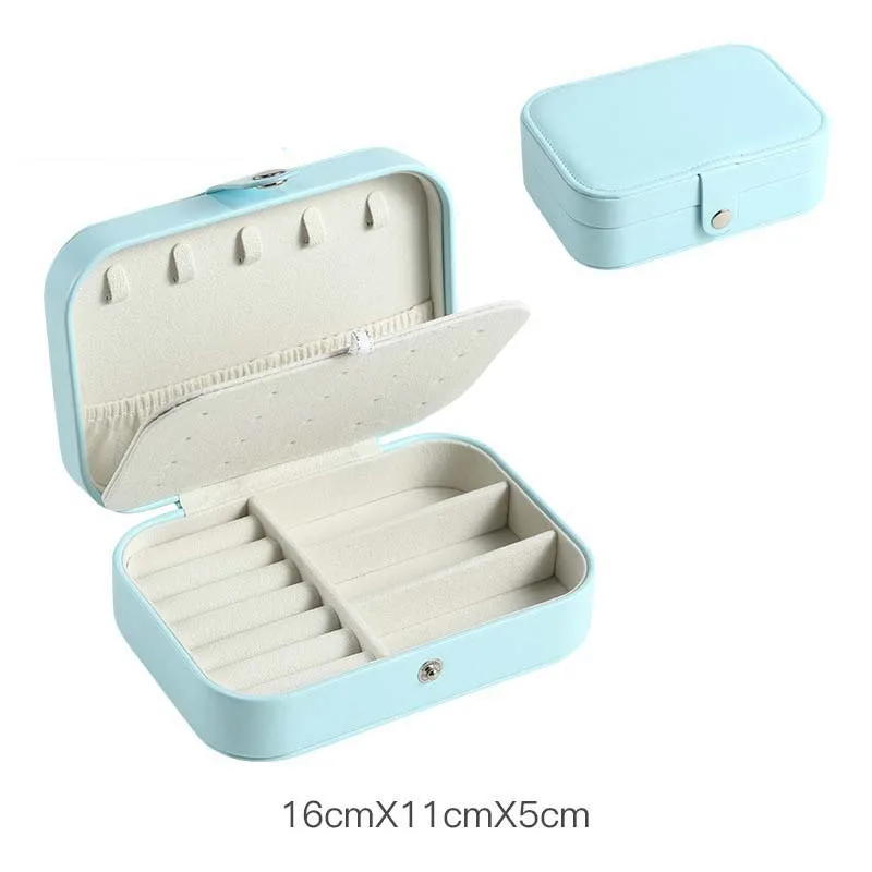 Custom Wholesale Earring Ring Luxury Display Necklace Jewelry Case Organizer Girls Travel PU Leather