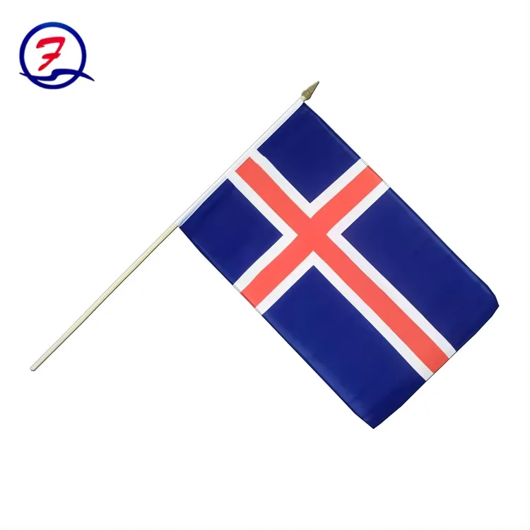 High Quality Printed Polyester Fabric Custom 30x45cm Switzerland Campaign Small Stick Mini Hand Held Flags