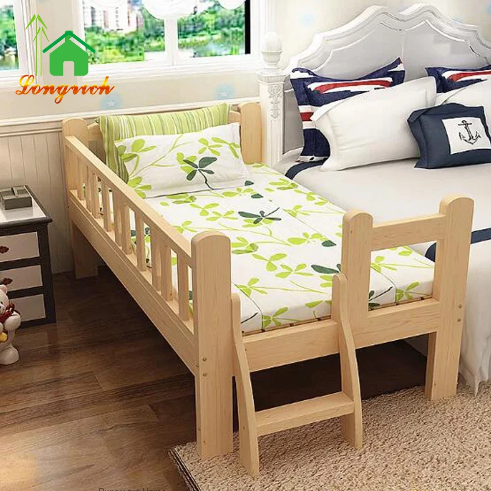 Bedroom Full Size Wooden Kids Teens Toddler Cabin Daybed Twin Modern European Floor Platform Bed Fence Guardrails Door School