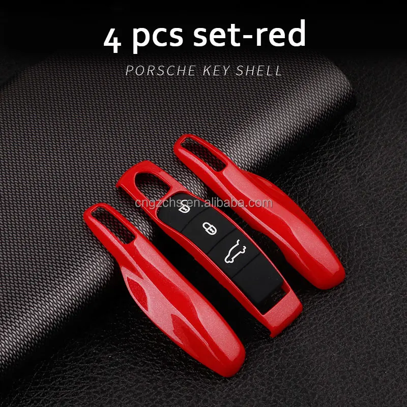 Car Remote Key Case Cover Protective 4pcs Set for Pors Che a Panamera Cayenne Macan 718 911 Taycan Cayman Boxster Carrera Spyder