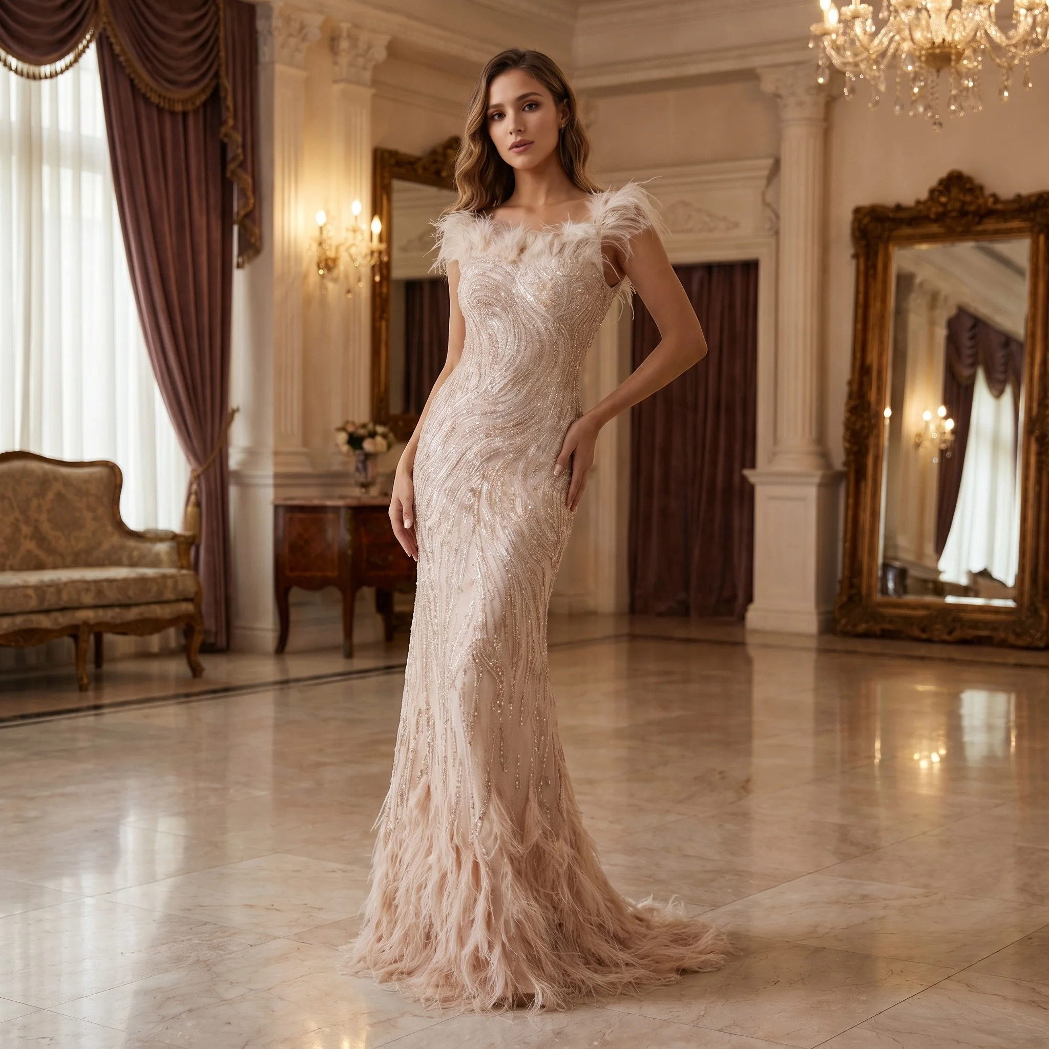 Sexy Luxury Mermaid Evening Dresses Serenedress Women Elegant Short Breathable Factory Custom Design Latest Collection