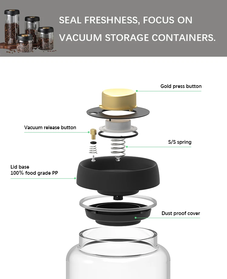 400ml Borosilicate Glass Jar With Vacuum Seal Lid For Storing Food To