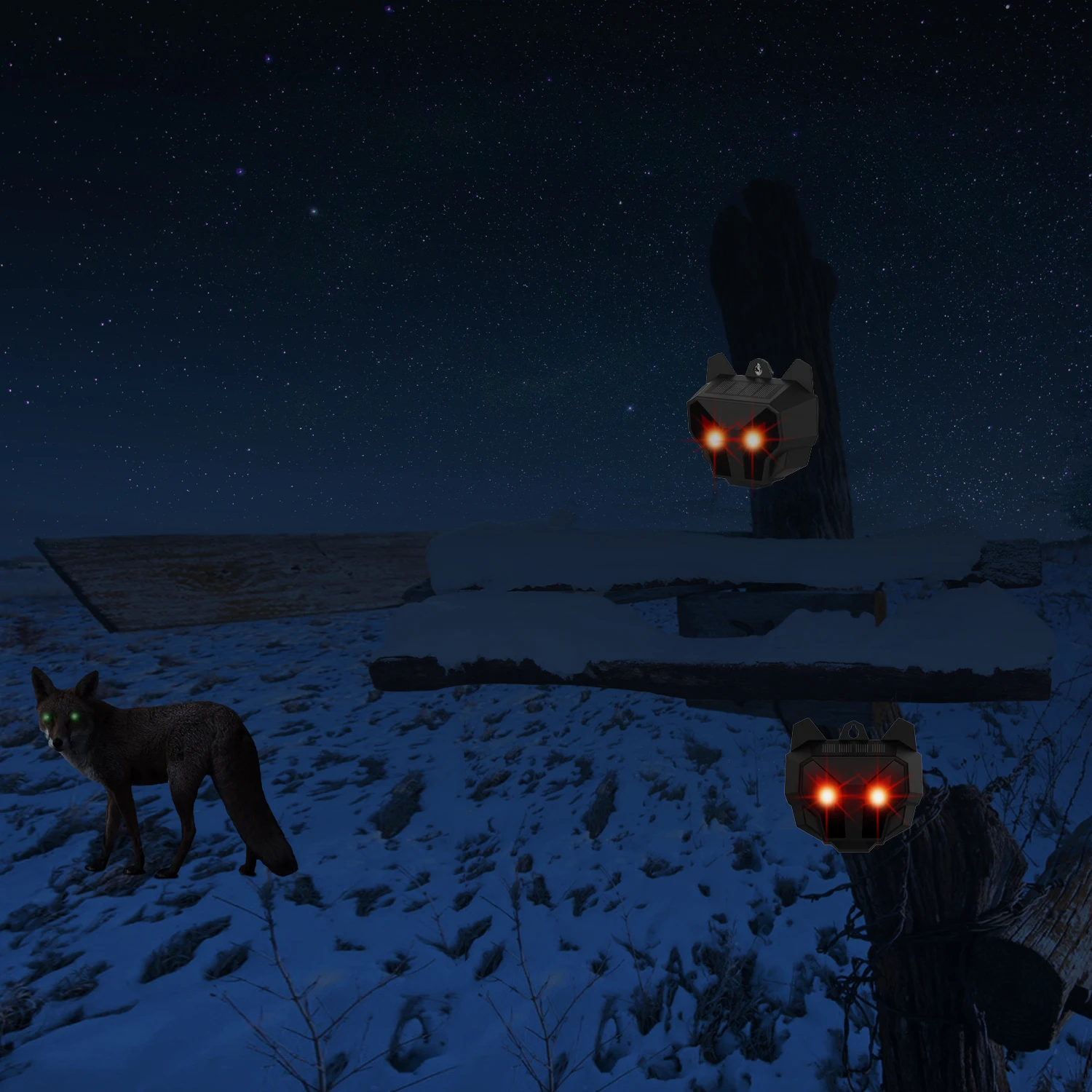 Xpest Solar Powered Animal Repellent With Solar Powered Red Light