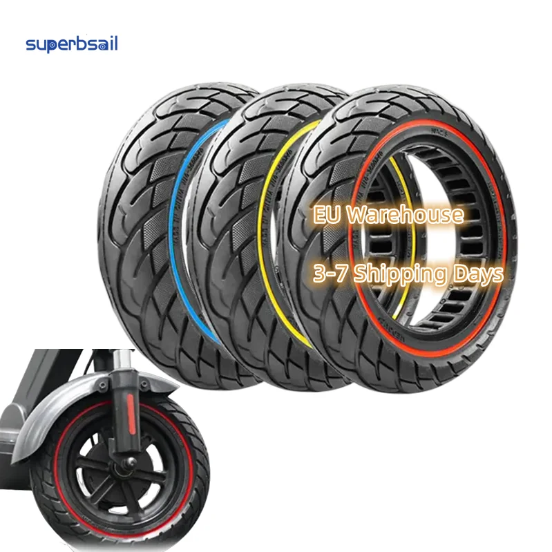 EU stock 10*2.5 Inch Solid Tire With Color Ring Red Yellow Blue For Ninebot Max G30/G30D Scooter Accessories supplier