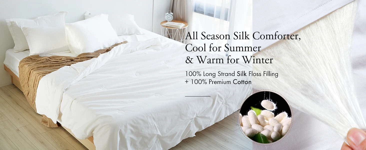 Natural Soft High Grade Luxury Brocade Floss Pure Silk Duvet Cover Silk