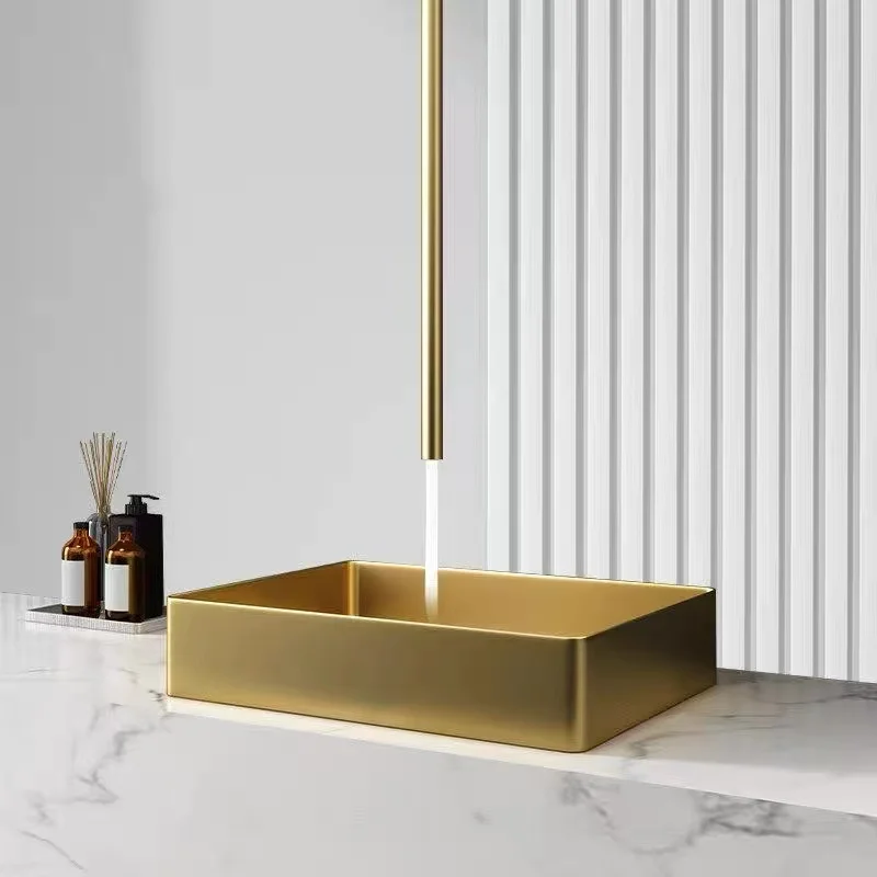 Ceiling Mounted Basin Faucet Wall Mounted Basin Tap Hot and Cold Manual Control Into the Wall Faucet Tap Rose Gold Modern Yipin