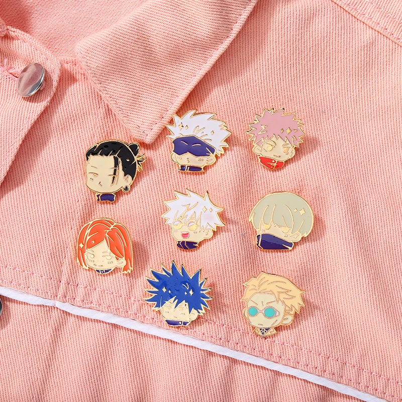 Chibi Enamel Pin Examples Jujutsu Kaisen Chibi Enamel Pins - Gojo Satoru & Yuji Itadori Anime ...
