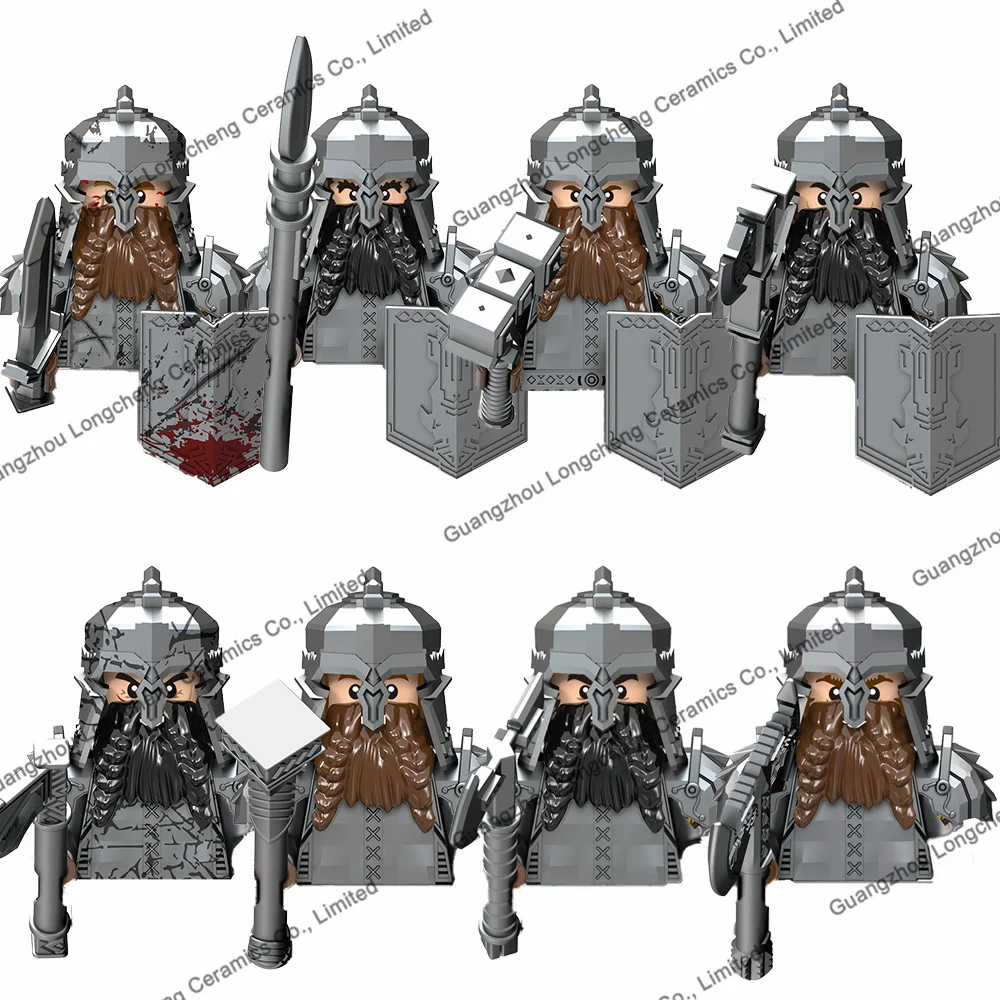 Medieval Soldiers Dwarf Warrior Mini Assembled Building Blocks Bricks