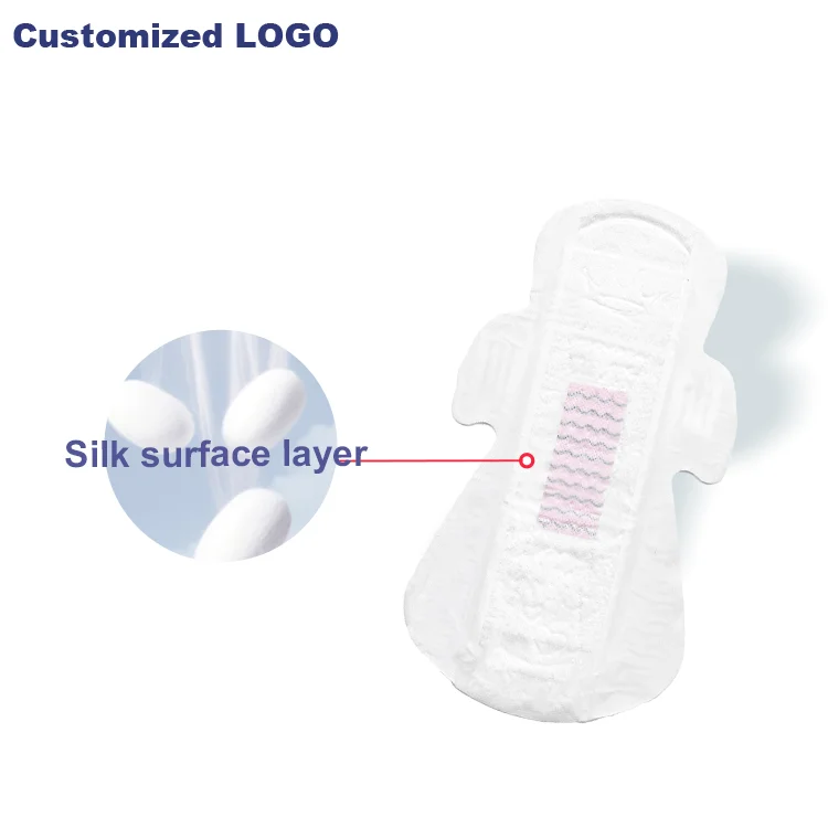 China Manufacture Ladies Silk Top Layer Menstrual Relief Pad Sanitary Napkin