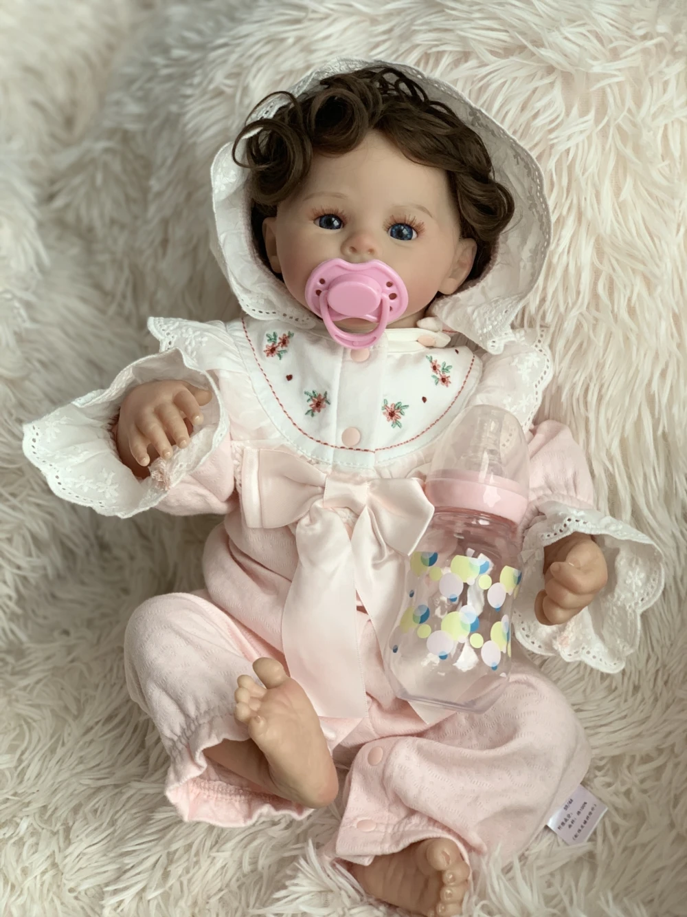 Pink Full Body Vinyl Reborn Kit R&B Cilicona Bebe Reborn Silicone