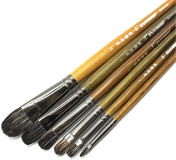 Private Label Custom Professional Watercolor Wood Artist Brush Animal Hair Paint for Children Beginner Painting