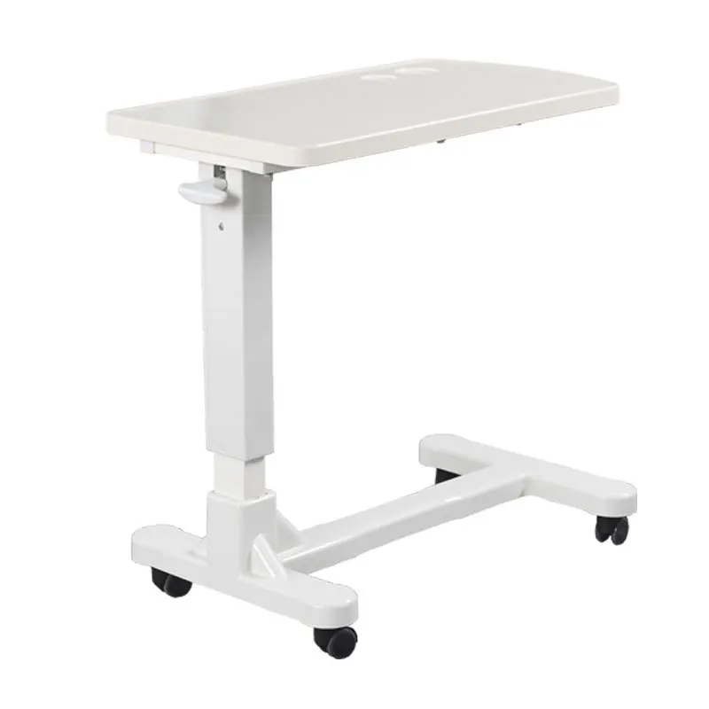 White Abs Mobile Hospital Dining Table Overbed Bedside Table With
