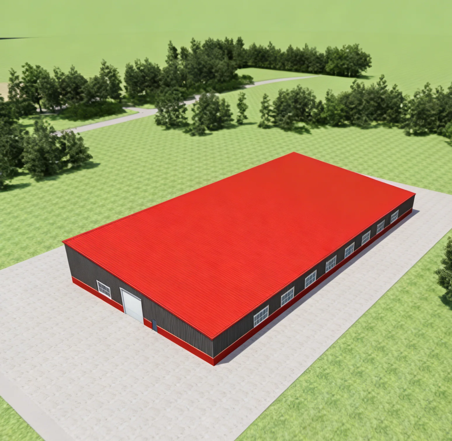 SHARBON Large Span Prefabricated Steel Structure Warehouse & Garage Building with Modern Design 1 Year Warranty