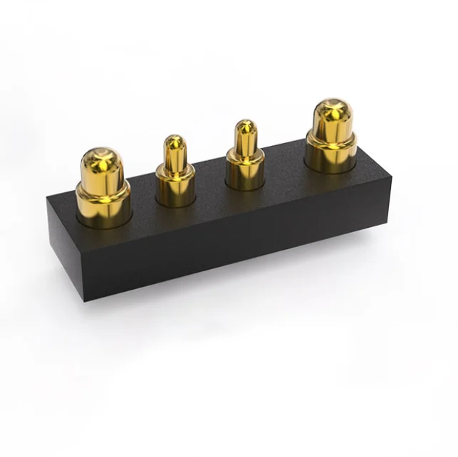 Custom OEM Right Angle Female and Male Brass Waterproof Pcb Battery Magnet Magnetic Cable Spring Probe Pogo 4 6 Pin Connector