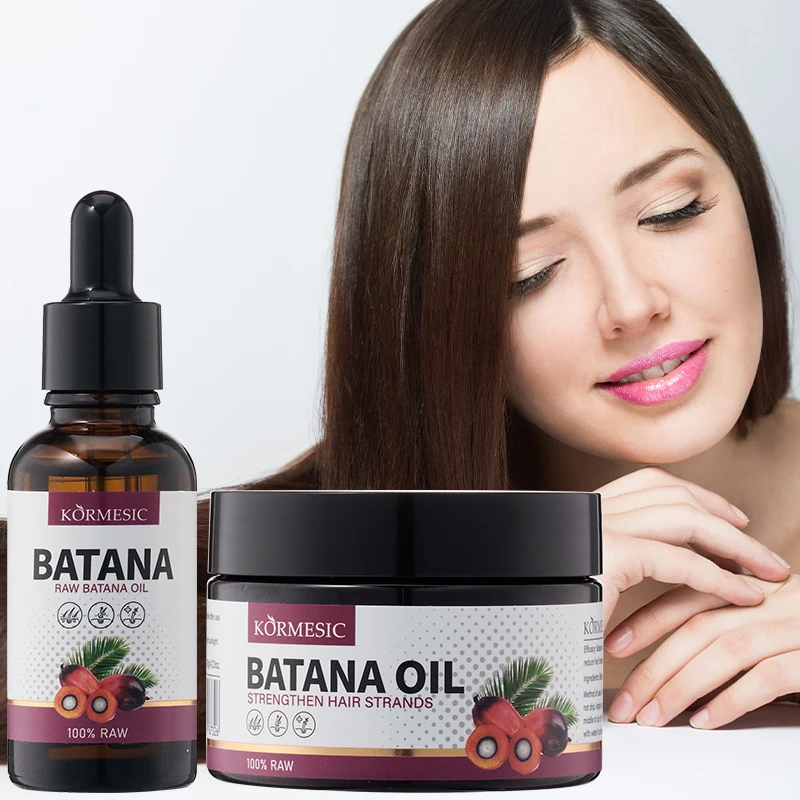 KORMESIC Wholesale 120g 30ml Custom Batana Oil Original Set Hair Product Strengthen Nourish Repair Batana Hair Oil Hair Mask Set