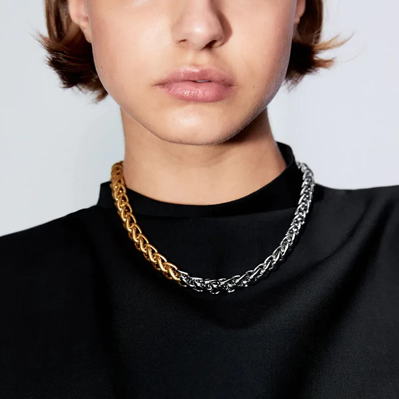Gold Color Metal Chain Necklace 