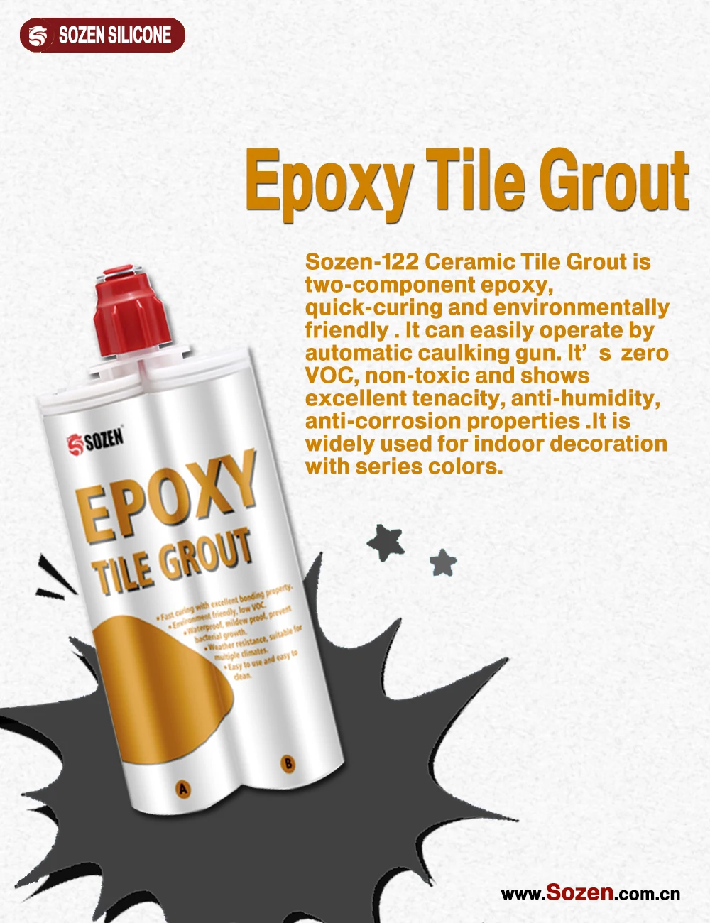 Oem Beautifying Agent Epoxy Tile Grout Sealer Waterproof Two Component