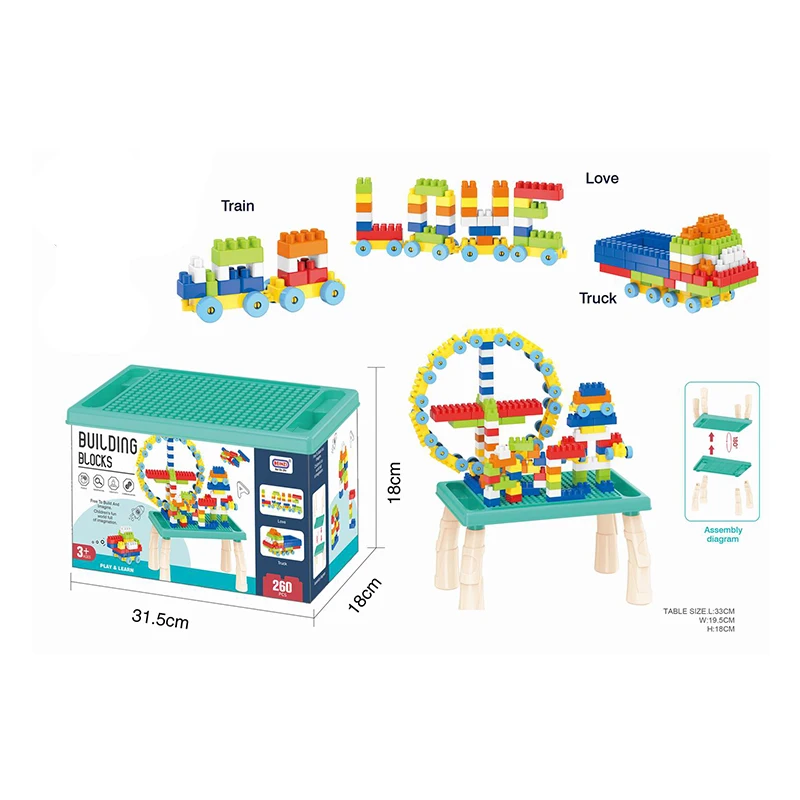 160pcs Diy Educational  Building Block Table Toy for Kids