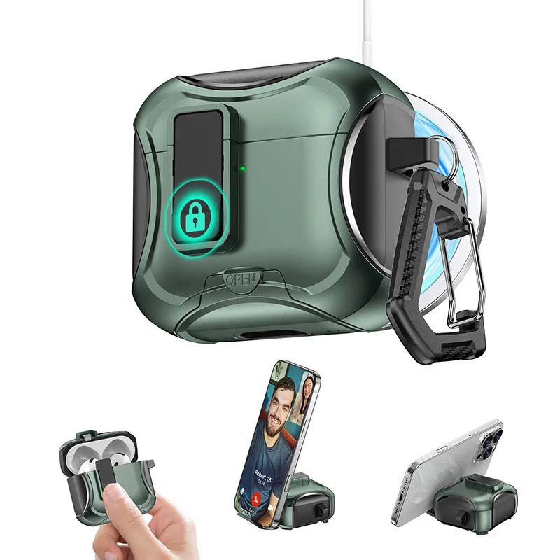 New Arrivals Best Price Shockproof Case for Apple for AirPods Pro Pro 2 for AirPods 4 Integrated Phone Stand Bulk Order