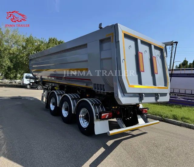 JINMA 3 axle dump semi trailer heavy 45 60 cubic / rear U-shaped dump truck semi dump truck truck price