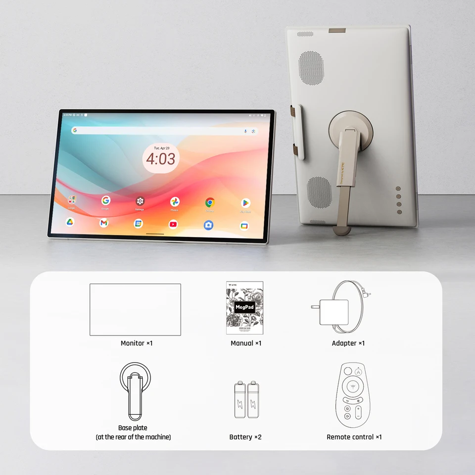 24 Inch MegPad Portable TV Touchscreen Monitor 1080p Android 14