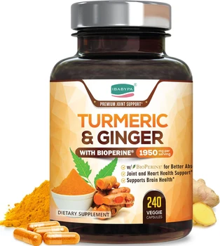 Private Label Hot Selling OEM Turmeric Curcumin Capsules with BioPerine & Ginger Extract Health Supplement 240 Capsules