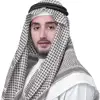 White robe + black headscarf + headband